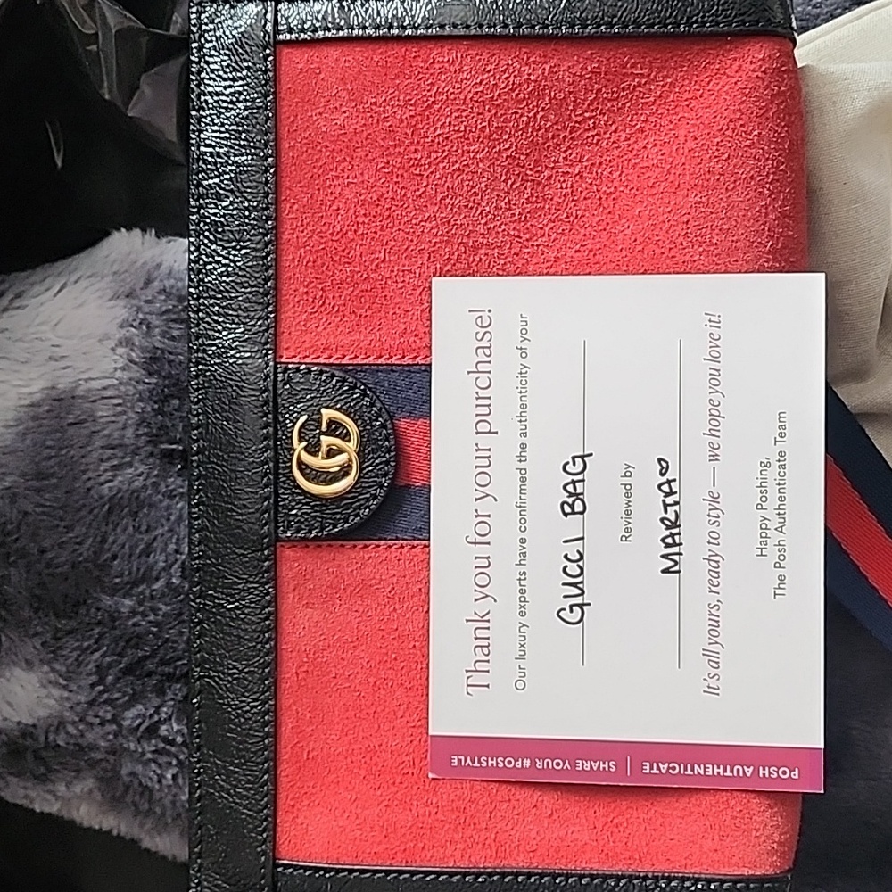 Gucci Ophidia Elegant Red and Black Women's Bag Authentic